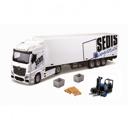 1:43 Street Fire Haulers MB Actros Lift and Load Truck With Pallets
