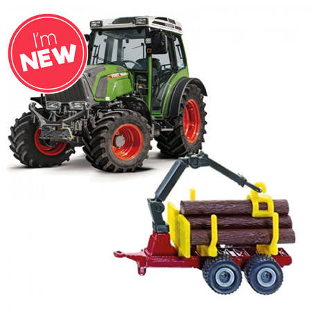 Mini Working Machines - Fendt 3" 209 Vario Tractor With Log Trailer