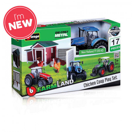 1:43 Farmland Playset - Chicken Coop With New Holland Tractor
