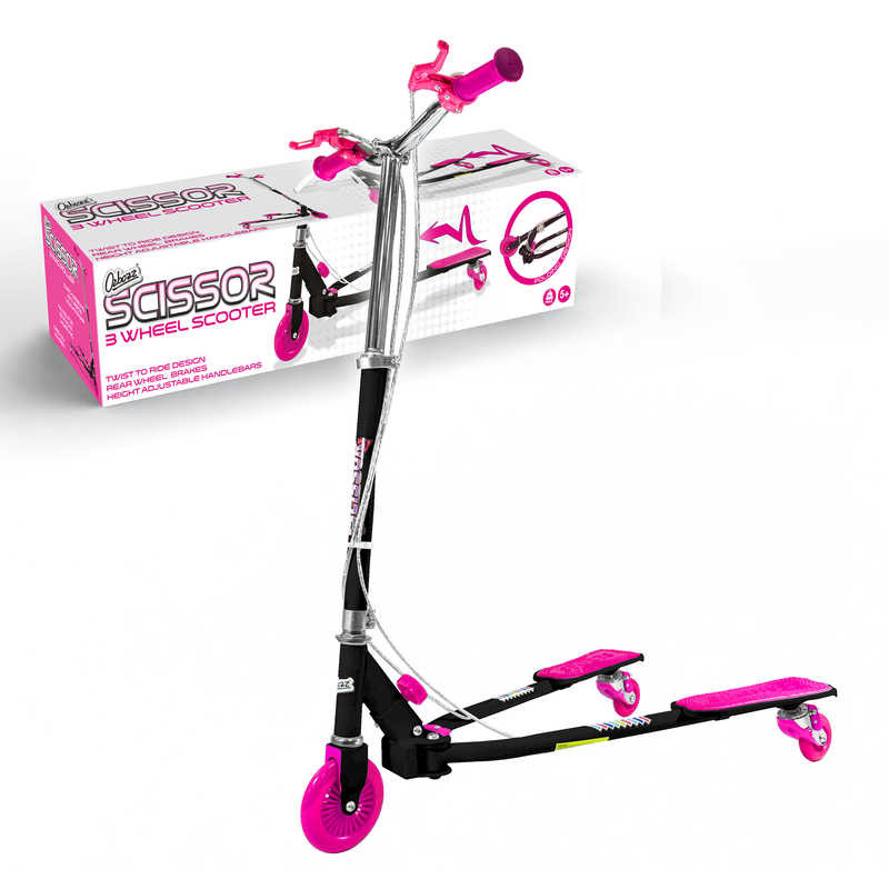 White/Pink New Ozbozz Scissor Scooter 